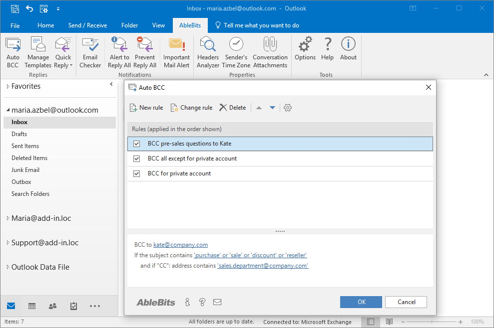 how to create rules in outlook 2016